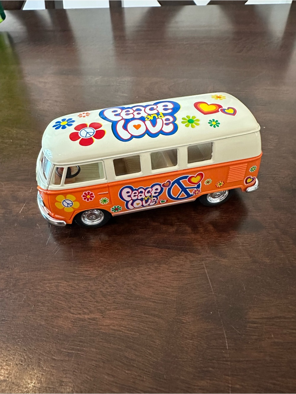 Volkswagen Peace and Love Orange Toy Van for Kids